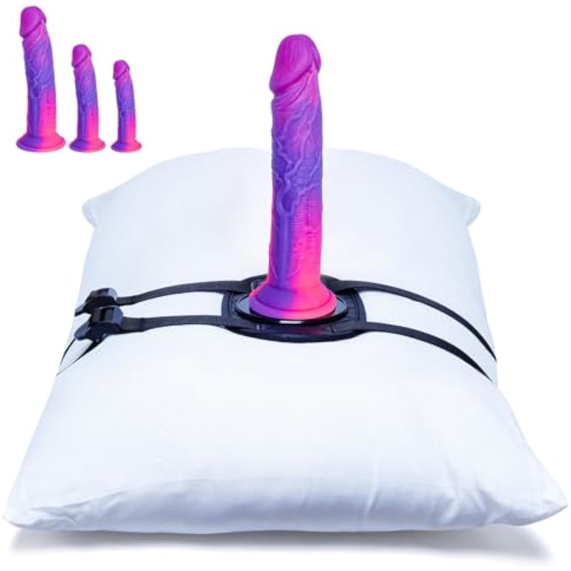 Suction Cup Strap Stand Dildo Mount Holder Strap On Pillow Cushion With 7" 8" 10" Silicone Dildos Set, Sex Swing Chair Saddle Fantasy Big Long Anal Dildo Platform Base Adult Sex Toy For Women Men