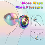 3Pcs Colorful Metal Plated Butt Plug Luxury Jewelry Anal Trainer Anal Sexy Toys Kit For Large/Medium/Small