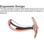 Anal Plugs 3Pcs Trainer Kit Metal Butt Plugs With Flared Base Prostate Massage Stimulation Sex Toys P Spot Thumb For Women Men Beginner (Rose Gold Style B)