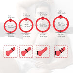 Silicone Cock Ring Penis O Ring With Massage Ball And Patterns For Male Penis Erection Extension Long Lasting Firmness Enlarger Powerful Adult Toys (Red)