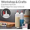 Plastic Squeeze Condiment Bottles with Red Tip Cap 16-ounce Set of 6 Wide Mouth