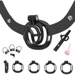 Small Chastity Cage For Men Sissy Cock Cage Belt Small Bdsm Chastity Devices Flat Penis Cage With Accessories Adjustable Anti-Off Belts (M1-Black)
