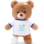 Get Well Soon Gifts For Kids Injured Recovery Bear Stuffed Animal Gifts Bear For Kids Adult With Broken Arm After Surgery Soft Bandage Plush 10 Inches(Brown,Leg Injury)