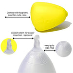 Best Periodt Menstrual Cup - High Capacity Soft Period Cup for Heavy Flow - 12 Hour Leak Free - Comfy & Easy to Use - Comes with Yellow Menstrual Cup Case - USA Made (Size 2)