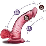 B Yours Sweet N' Hard 8-6 1/2 Inch Soft Realistic Feel Stimulating Curved Dildo - Suction Cup Harness Compatible Easy To Clean Female Male Adult Toys - Sex Toy For Couples - Pink