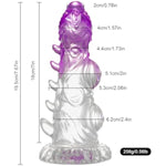 Monster Dildo Knot,7.6 In Fantasy Dildo With Big Knots And Suction Cup,Clear-Purple Gradient Adult Toys For Beginner Women