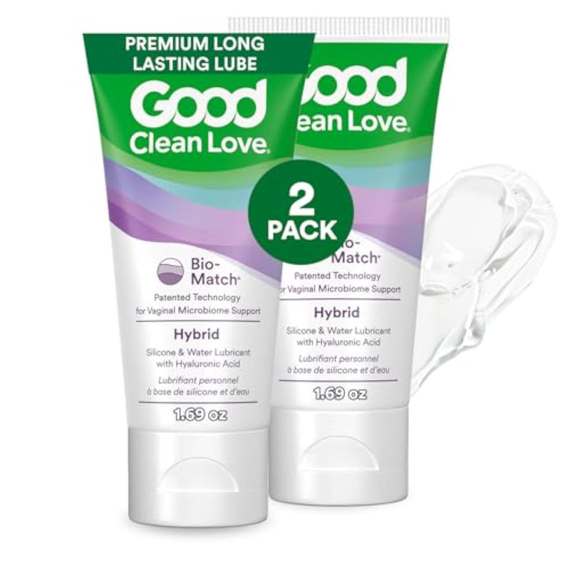 Hybrid Silicone & Water Based Lube, Premium Long Lasting Personal Lubricant With Hyaluronic Acid, Safe For Adult Toys & Condoms, Intimate Wellness Gel For Men & Women, 1.69 Oz (2-Pack)