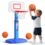 Toddler Basketball Hoop, Adjustable Height Indoor Basketball Hoop For Kids 1-3, Foldable Mini Basketball Goal With 3 Balls, Outdoor Poolside Sport Toy, Birthday For Baby Boys Girls
