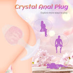 Crystal Butt Plug For Women Men, Small Liquid Silicone Anal Plug With Pink Glass Bead, Soft Comfort For Beginners & Adults - Ideal Anal Sex Toys For All Day Wear