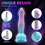 6.9 Inch Pink and Blue Fantasy Realistic Dildo with Strong Suction Cup