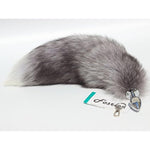 Multi-Function Fox Tail Anal Plug With Stylish Keychain Attachment (Gray, Small Plug)