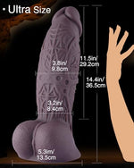 3.7' Diameter Silicone Dildo,Black,14.4'Thick Ultra Realistic Dildo