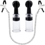 Adjustable Nipple Clamps Breast Clip And Body Ring Body Clamps Nipple Suckers Non-Piercing Chain Stainless Steel For Women Faux Body Jewelry (Black)
