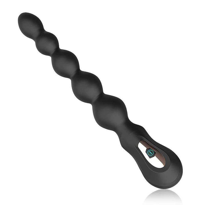 Anal Beads Vibrator, Silicone Anal Butt Plug G-Spot Dildo With 7 Vibration Modes And Ribbed Shaft Adult Sex Toy For Men Women