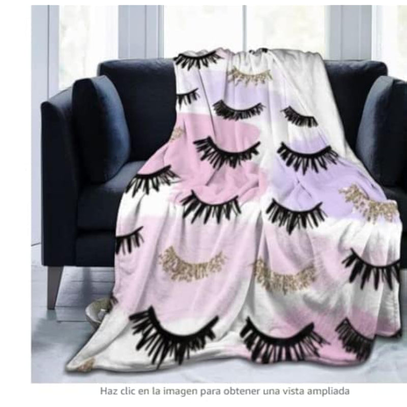 Lash Blanket Golden Girl Lashes - Pink Throw Blankets Super Soft Eyelash Throw