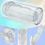 6.77In Tpe Male Masturbator 3D Realistic Textured Spiral Tunnel Pocket Pussies, Reusable Portable Masturbation Sleeve Soft Blowjob Transparent Male Stroker Masturbation Cup Sex Toys For Men