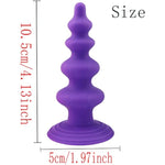 Anal Bead Butt Plug Trainer,Super Long Thick Anal Beads Butt Plugs With 5 Gradual Large Bead,Strong Suction Cup Butt Plug Sex Toys Prostate Massage Anal Trainer Dildo For Women Men(Purple)