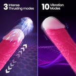 Thrusting Dildo Vibrator Sex Toys For Women Couples - 9.25" Heated Realistic G-Spot Vibrator With 3 Thrusting Speeds & 10 Vibrating Modes,Lifelike Pink Silicone Dildo Adult Toy For Women