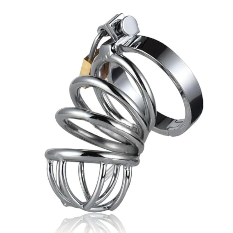 Metal Chastity Cage - Adjustable Thickened Carabiner, Cock Cage For Male Penis Exercise, Adult Sex Toys, Chastity Device With Smooth Surface And Includes 3 Keys (1.96In)