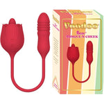 Rose Vibrator For Women, 3-In-1 Nipple Toy, Waterproof Silicone Sucking Licking Tongue Vibrator, Adult Sex Toy For Clitoral, Nipple Play, Thrusting Vibrating Bullet