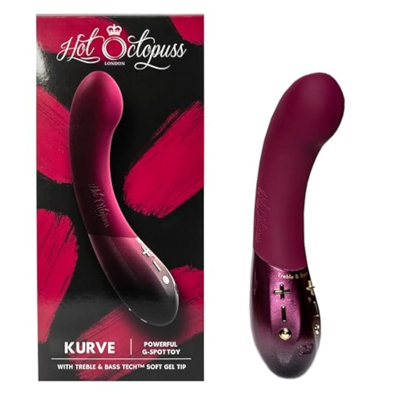 Kurve – Premium G-Spot Vibrator & Wand Massager For Women | Dual-Motors Treble & Bass Tech | 25 Speeds & 5 Patterns, Rechargeable, Waterproof & Quiet | Soft Gel Tip For Stress-Relief