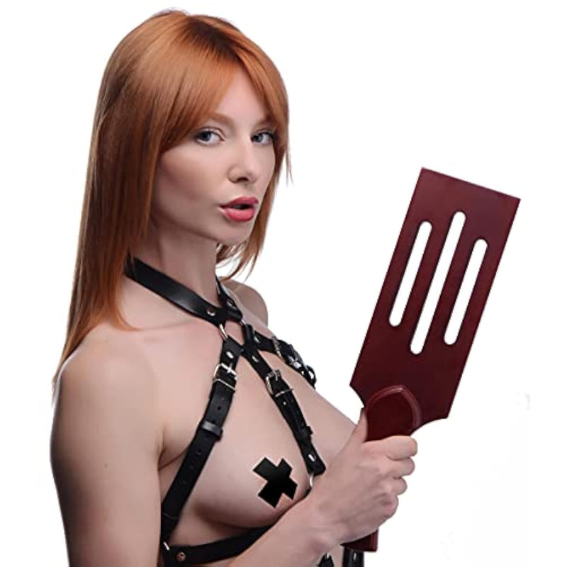Masters Wooden Paddle, By | Real Beech Wood, Thick Ergonomic Grip And Authoritative Appearance | For Impact Play, Hole In Handle For Your Choice Of Wrist Loop
