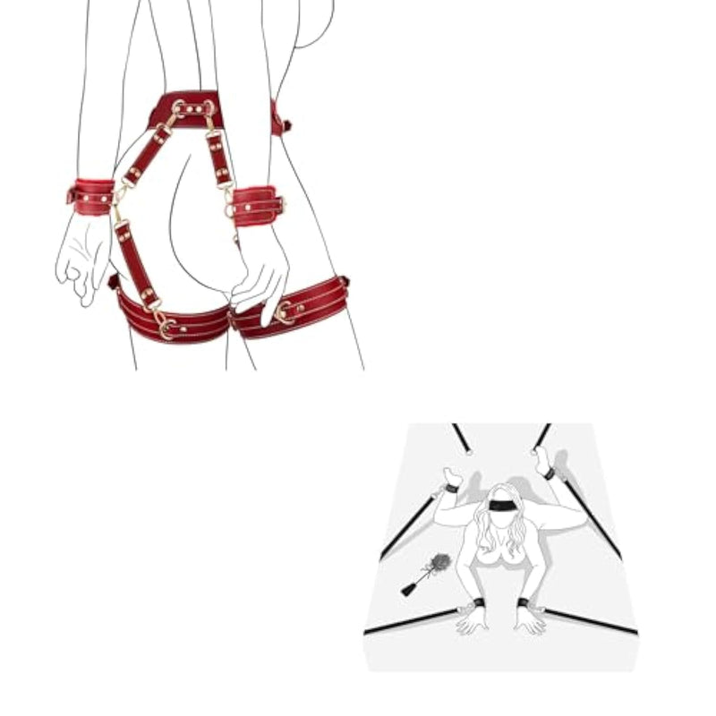Sex Bondage Bdsm Kit Restraints 6Pcs Sets With Bed Sex Bondage Kit Restraints