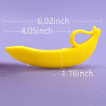 Yellow Banana-Shaped Silicone Anal Plug with Pull Loop for Men and Women - Prostate Massager and G-Spot Stimulator