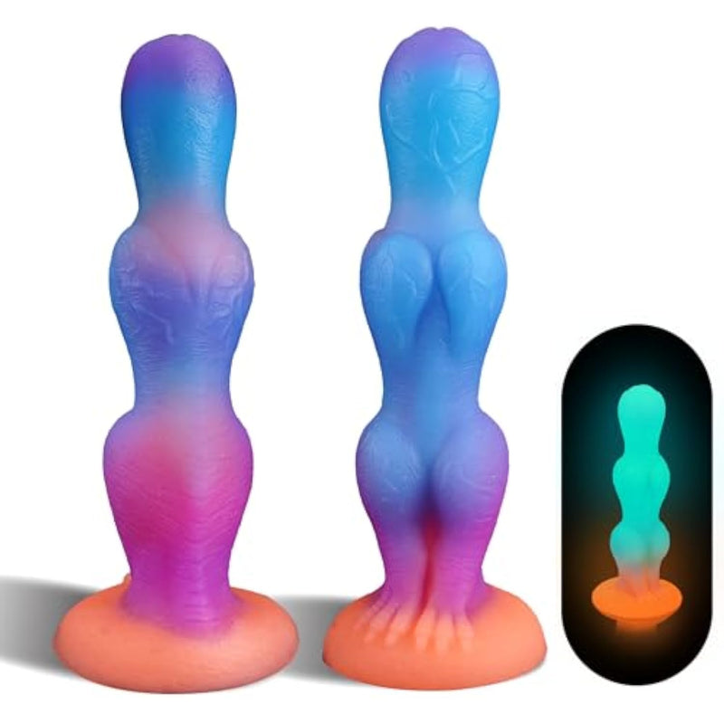 8" Dragon Dildo Knot Dildo Fantasy Sex Toys, Silicone Monster Dildo Soft Fantasy Dildo With 2 Knots, Glow In The Dark Alien Dildo Anal Dildo With Strong Suction Cup, Adult Toys For Women Men Couple