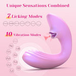 Clitoral Licking G Spot Vibrator, Remote Control Adult Toys For Women Couple Play, Vibrating Sex Toy For Double Stimulation With 7 Licking & 10 Vibration Patterns