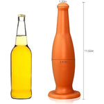 Liqiud Silicone Butt Plug, Ultra Soft Anal Plug Beer Bottle Shape P-Spot Stimulation Anus Dilator For Men Women (L)