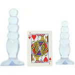 Doc Johnson Crystal Jellies - Anal Delight Trainer Kit - Small-Large - Suction Cup Base - Clear