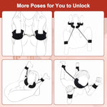 Bdsm Bondage Restraints Sex Toys, Bed Restraints Kit With Soft U-Shaped Pillow & Handcuffs Neck To Ankle, Sex Straps Adjustable Cuffs Bdsm Toys For Couples Sex Bondage Restraints Set