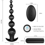 Electric Big Bead - Wearable Pull Beads, Silicone Hip Plug Toys, Long Anal And Penile Plug, 9 Vibration Frequencies, Sex Vibrator, Anal Plug (Black - Rct)