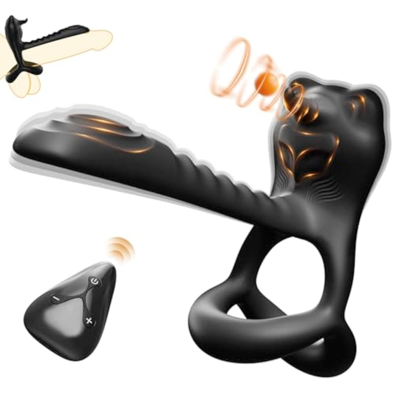 Vibrating Cock Ring With Clitoral Stimulator Penis Ring, Adult Sex Toy Couple Vibrator With G-Spot Vibration, 12 Vibration Remote Control Silicone Triangle Penis Ring For Couple, Men & Women