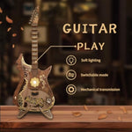 3D Wooden Guitar Mechanical Model Kit for Adults, DIY Gear Puzzle & Craft Set