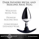 Master Series Dark Invader Metal & Silicone Anal Plug - Large, 1Count
