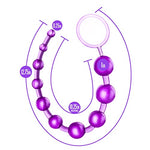 12.75" Graduated Anal Beads - 10-Ball Smooth Anal Training Kit for Beginners - Flexible Jelly Butt Plug with Safety Pull Ring - Purple Adult Sex Toy for Men & Women