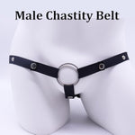 New Chastity Belt Male Chastity Devices Anti-Off Chastity Strap Penis Cage Auxiliary Belt(Black 3 Way)