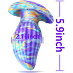 Anal Plug Butt Plug With Safe T-Shaped Base Mixed-Color Silicone Prostate Massager Dilator Sex Toy For Women Men Masturbation (M)