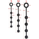 1PC Big Silicone Anal Plug Anal Beads Unisex Butt Plug Expander Toys with 4 Balls (L)