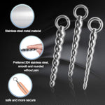 Penis Plug With Ring Stainless Steel Pull Bead Urethral Dilator Kits Stimulation Masturbation Anal Toys For Men (M)
