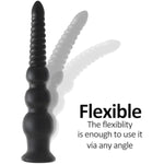 13.19 Inch Anal Beads Opening Trainer With Strong Suction Cup And 3 Knots Balls Black Long Butt Plug Cone Anal Stretcher Prostate Massager Anus Dilator G-Spot Dildo Sex Toy For Women Men Masturbation