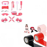 11Pcs Bdsm Kit Bondage Restraints Set + Bdsm Bondage Tape Set
