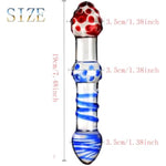 Crystal Glass Dildo Penis Anal Beads Butt Plug,Crystal Glass Pleasure Wand Dildo Penis With Blue Raised Spiral Texture Mushroom Tip Anal Butt Plug Sex Factory For Men Women(Style 3)