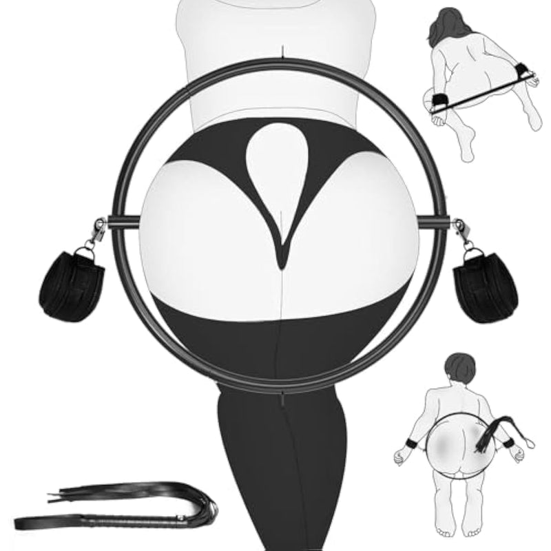 Bdsm Hip Restraints Stainless Ring Sex Toys For Couples, Handcuffs Sex Bondage Rings Set Adults Toy With Whips For Mens Womens, Slave Spanking Toys Games For Sm Beginners (Plus Size)