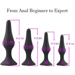 Butt Plugs Trainer Silicone Anal Plugs Beginners Starter Set For Women And Men Soft Silicone Plugs Toys Trainer 4 Piece Set (Black)