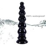 9.4 Inch Anal Dildo, Extra Long Thick Anal Plug With With 6 Beads, Vaginal Anal Stimulation G-Spot Prostate Massage Butt Plug With Strong Suction Cups For Women Men