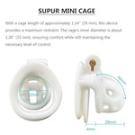 Sissy Chastity Device Kit, Baby Mini Tiny Chastity Penis Cage, 3D Printed Lightweight Body-Safe Nylon Resin Cb Lock Bdsm Bondage Sex Toy Penis Exercise Virginity For Men (White)