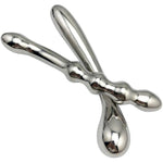 Bead Stainless Steel Double-Ended Dildo Penis Heavy-Duty Prostate Massager?Anal Butt Plug For G-Spot Stimulation Sex Toy(B)